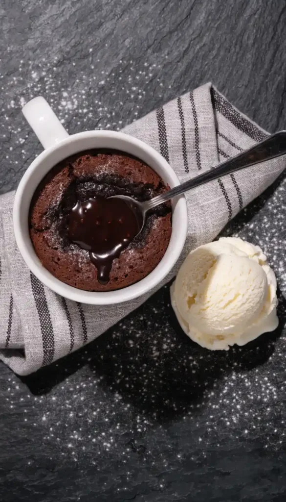 Triple Chocolate Lava Mug Cake Ready