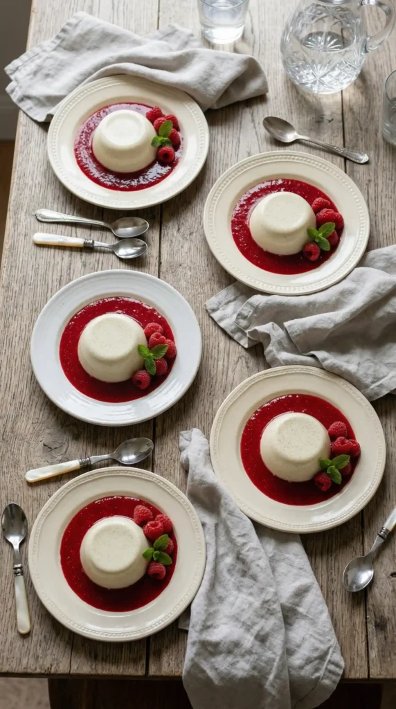 Vanilla Bean Panna Cotta with Berry Sauce Ready