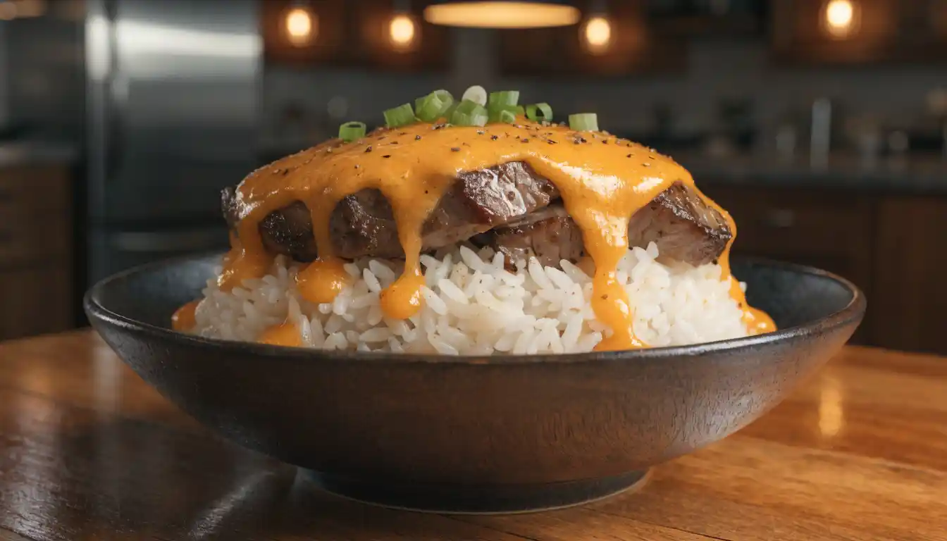 a-gourmet-bowl-of-steak-queso-rice-served-in-a-dar