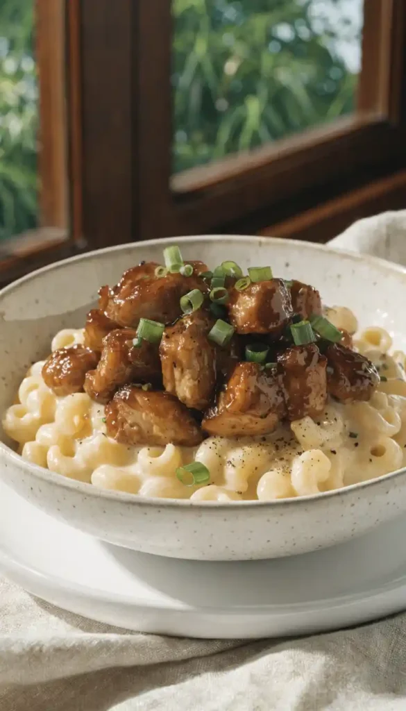 beautifully-plated-creamy-honey-pepper-chicken-mac