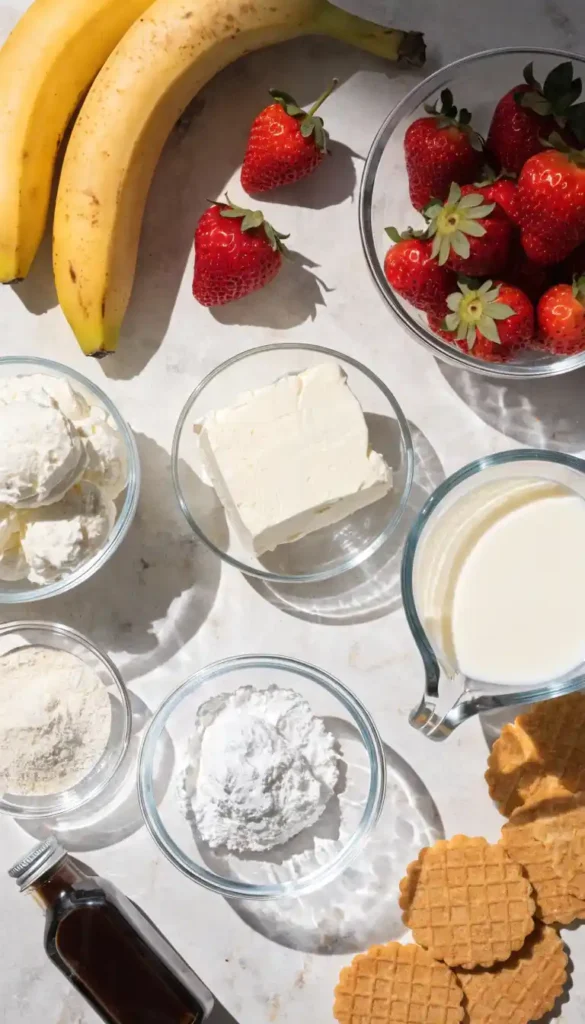 flat-lay-of-strawberry-cheesecake-banana-pudding-i