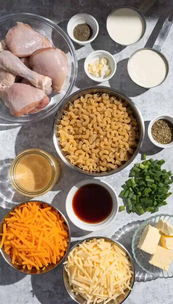 top-down-flat-lay-of-ingredients-for-creamy-honey-