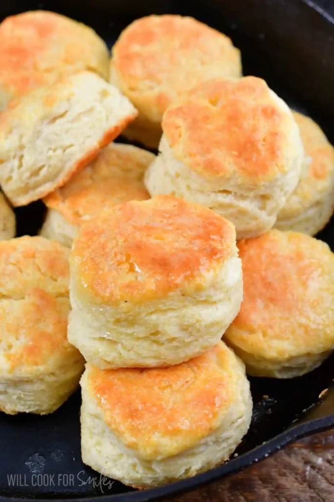 Buttermilk-biscuits-stacked-in-the-skillet