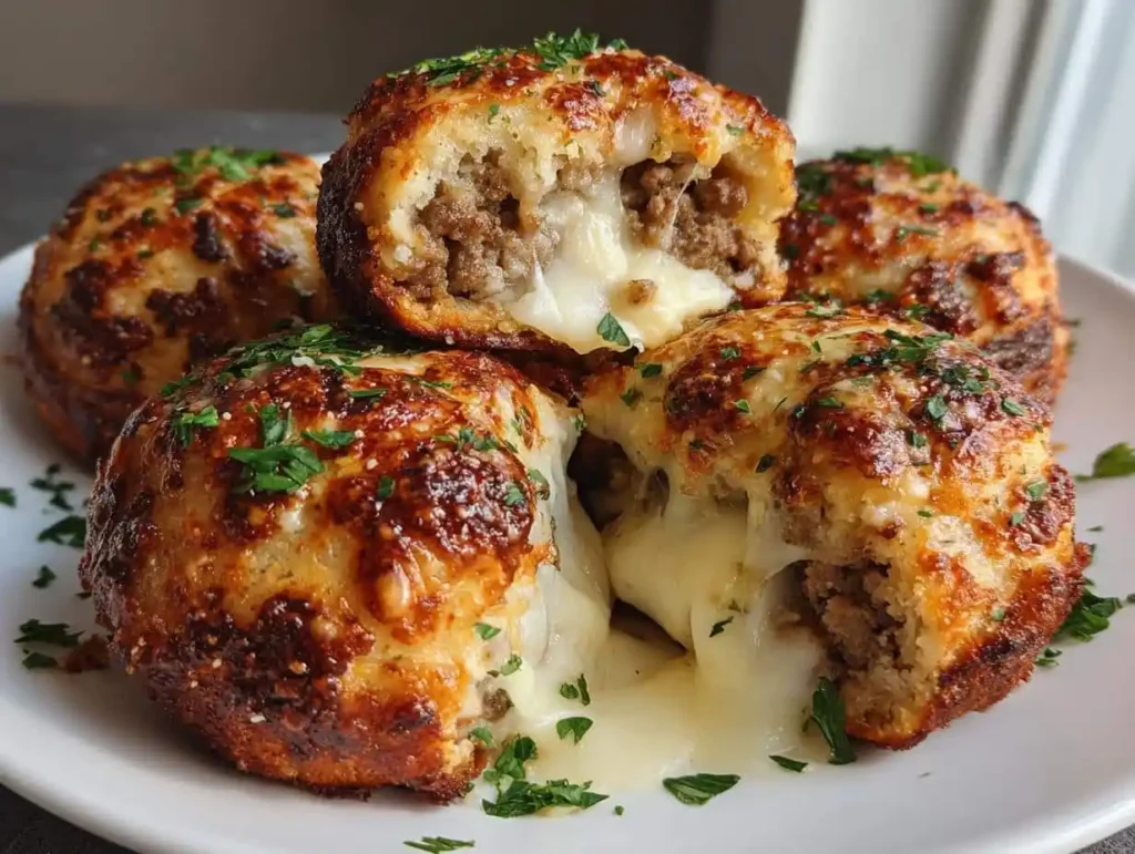 Garlic-Parmesan-Cheeseburger-Bombs
