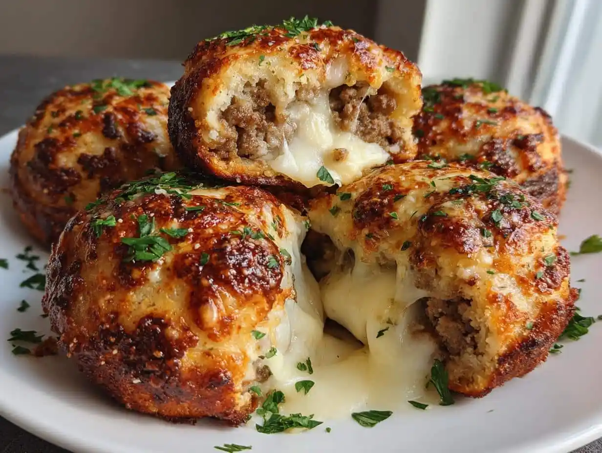 Garlic-Parmesan-Cheeseburger-Bombs