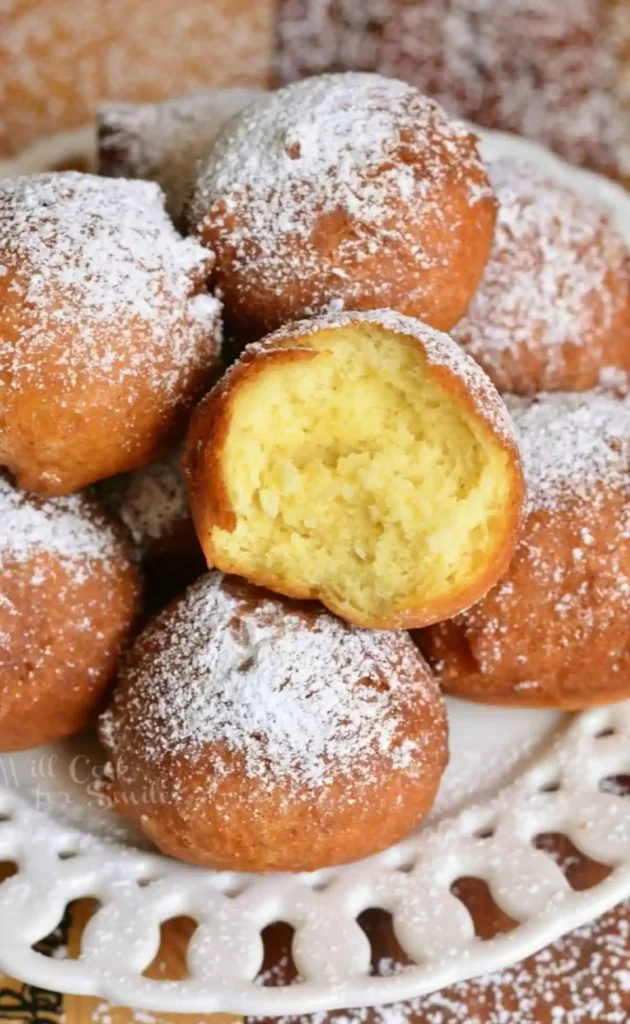 Ricotta-doughnuts-stacked-with-one-bite-