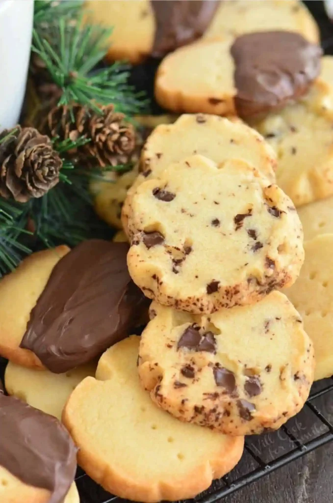 Shortbread-cookies-stacked-on-wire-rack