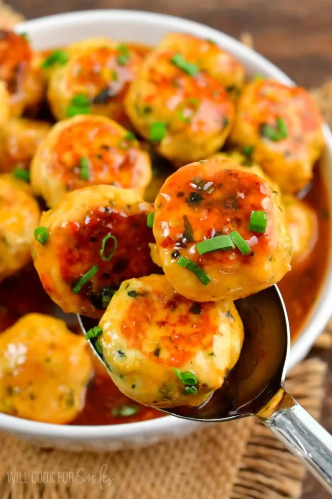 Thai-Sweet-Chili-Turkey-Meatballs-holding-on-a-spoon