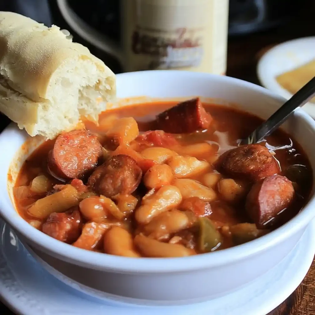Slow-Cooker-Spicy-Sausage-and-Bean-Stew